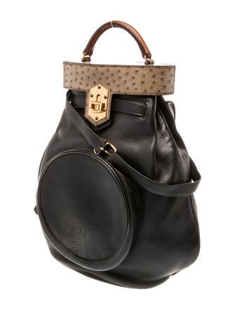 Hermès Savoy Lizard Ostrich Sumac Shoulder Bag