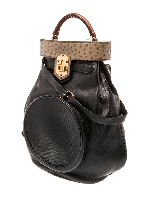 Hermès Savoy Lizard Ostrich Sumac Shoulder Bag