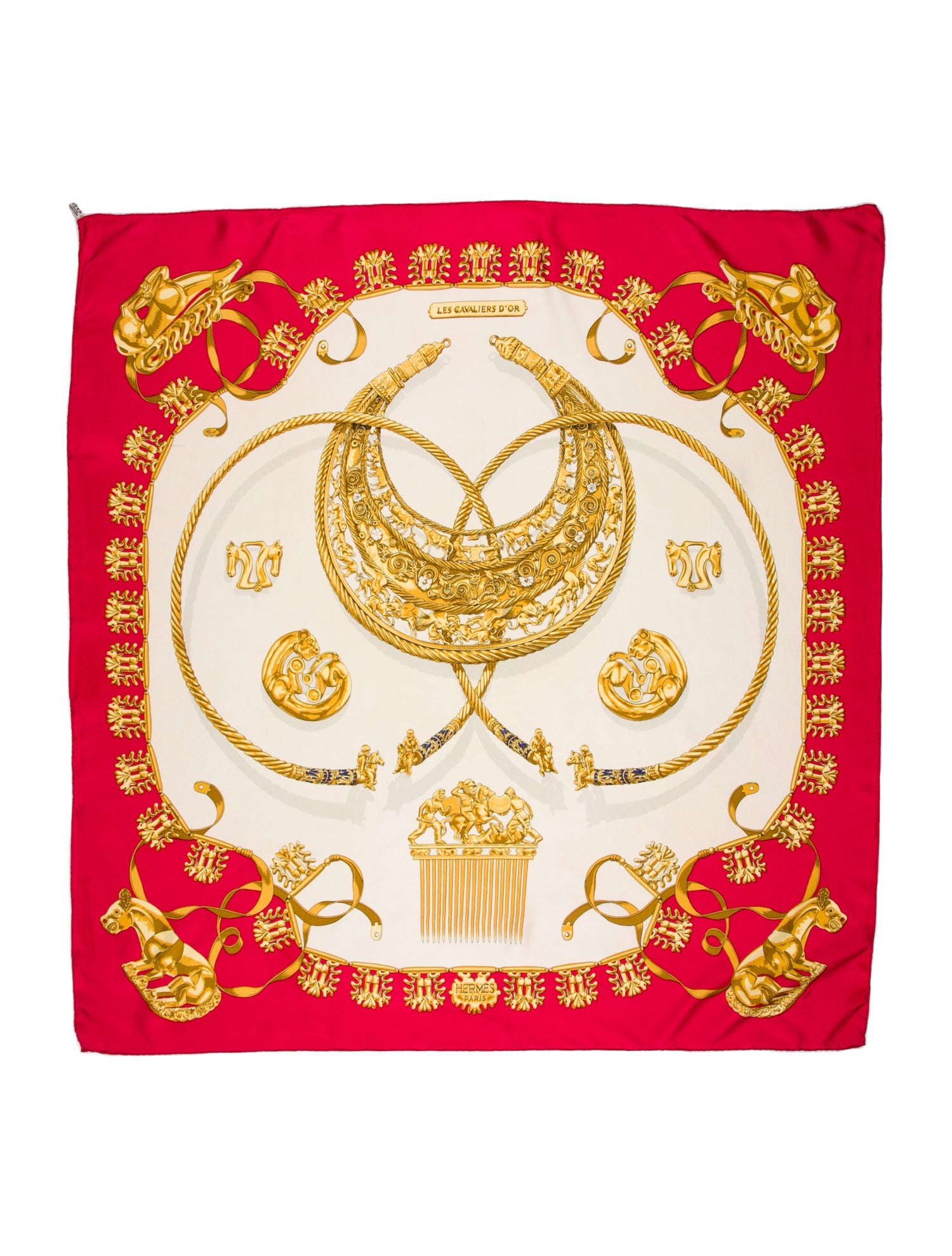 Hermès Les Cavaliers d'Or Silk Scarf