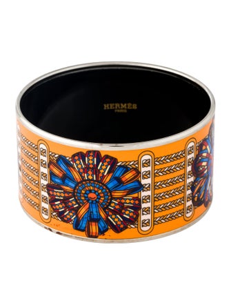 Hermès Extra Wide Enamel Bangle Bracelet