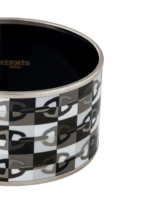 Hermès Extra Wide Enamel Bangle Bracelet