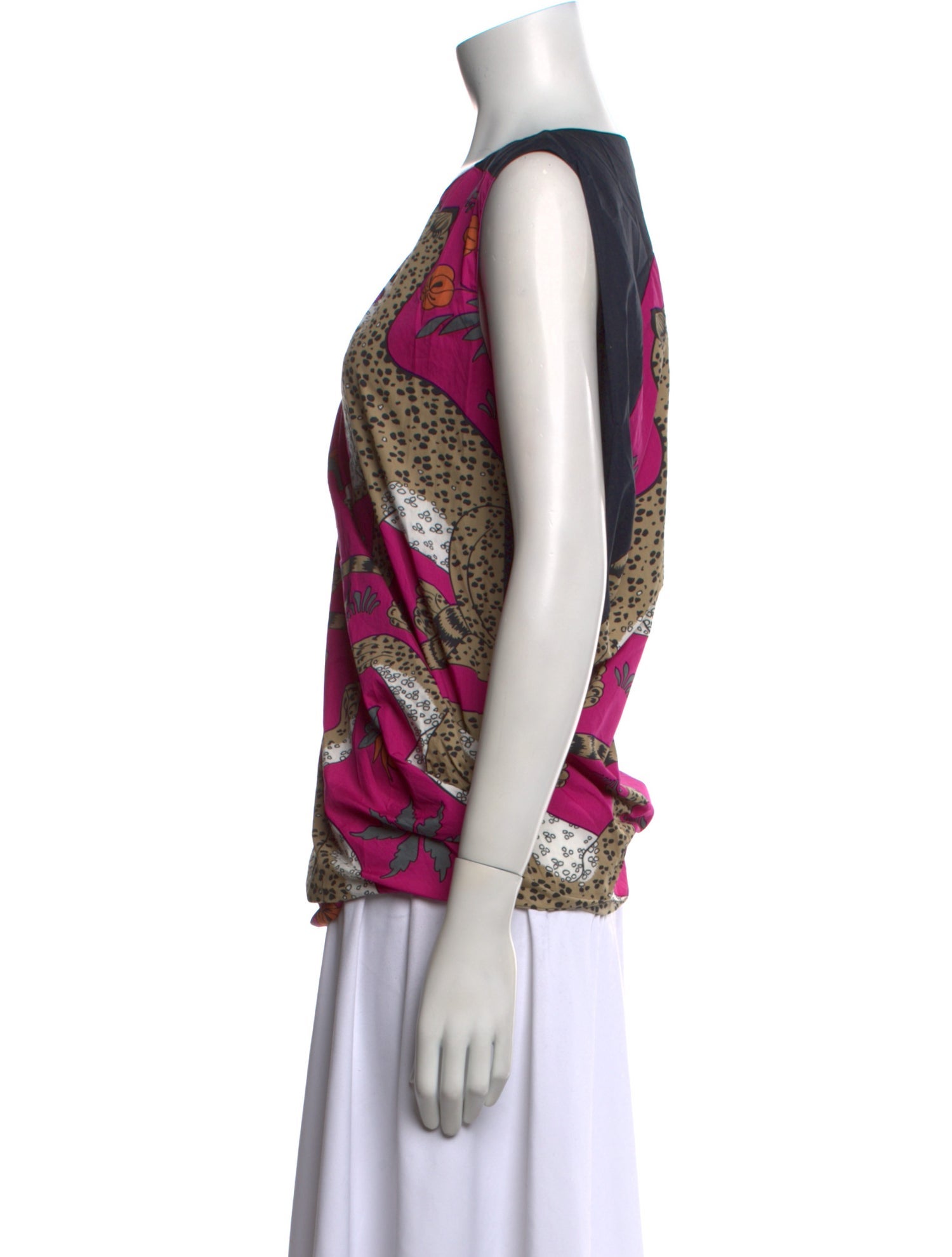 Hermès Printed Bateau Neckline Top