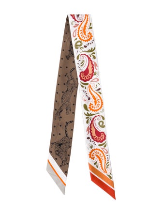 Hermès Guepards Bandana Silk Twilly Scarf