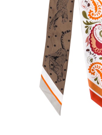 Hermès Guepards Bandana Silk Twilly Scarf