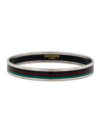 Hermès Narrow Enamel Bangle Bracelet