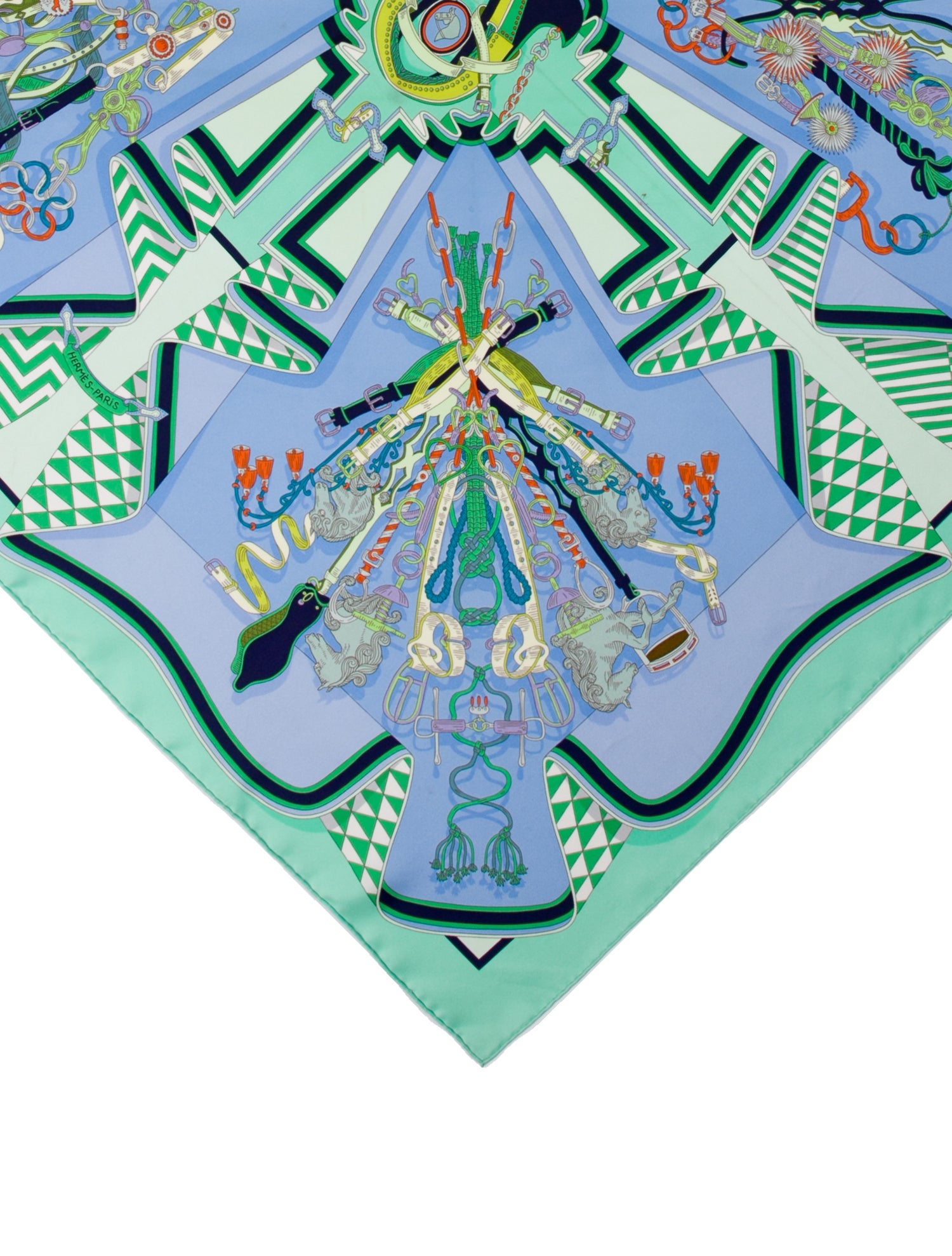 Hermès Bouquets Sellier Silk Scarf