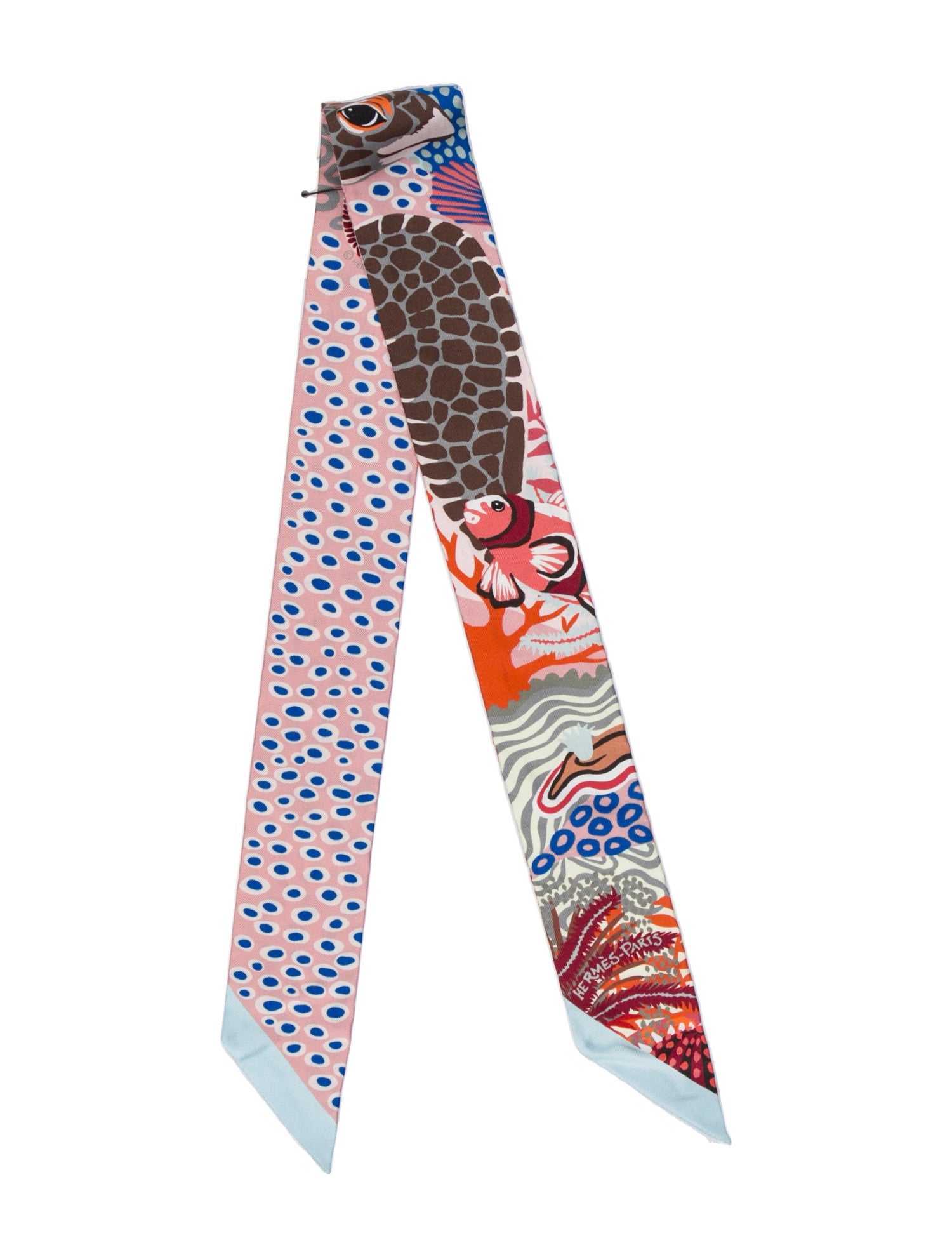 Hermès Under The Waves Silk Twilly Scarf