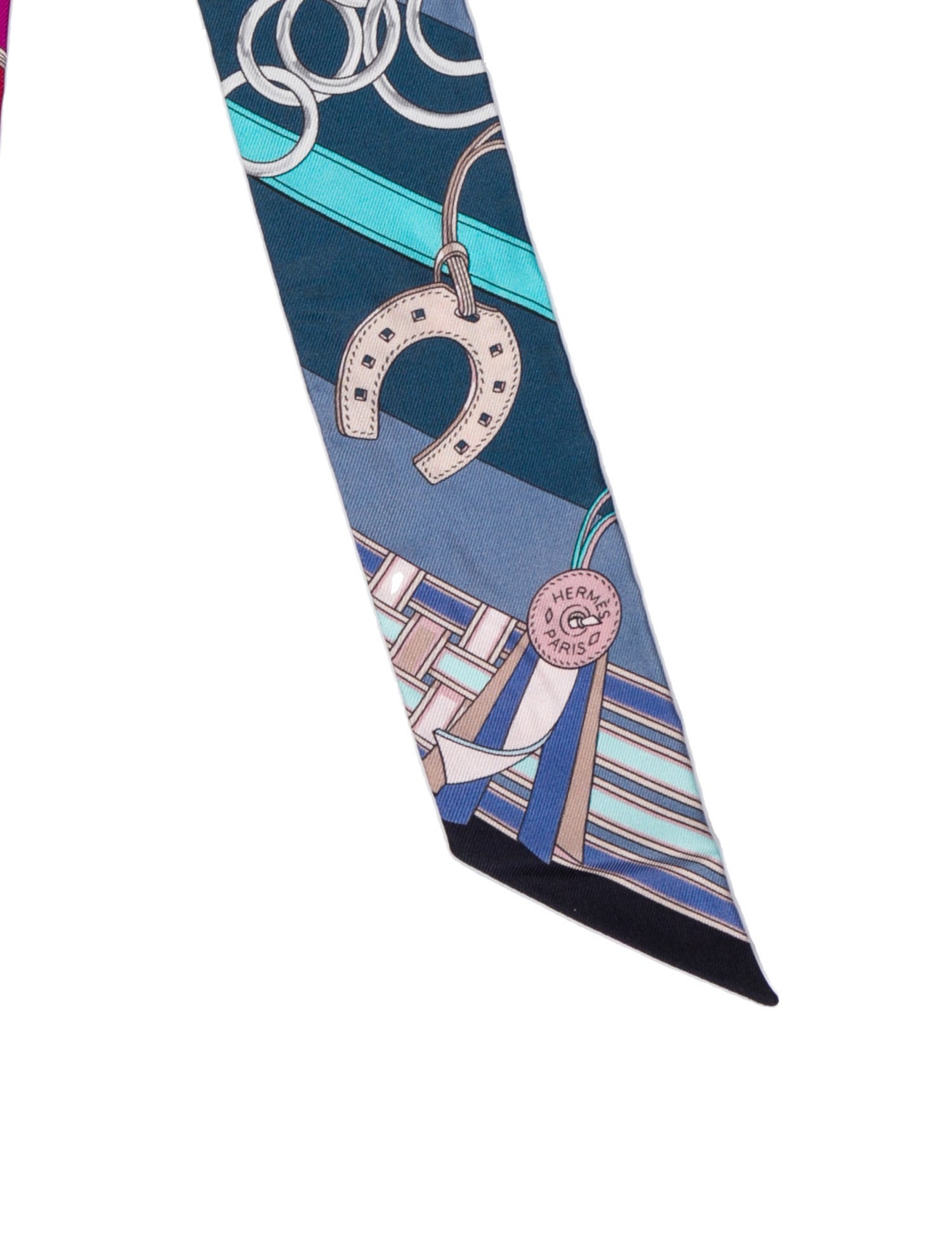 Hermès Brides et Gris-Gris Silk Twilly Scarf