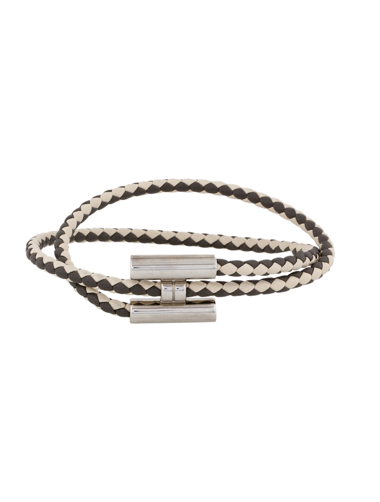 Hermès Leather Tournis Tresse Wrap Bracelet