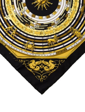Hermès Dies Et Hore Pocket Square Silk Scarf