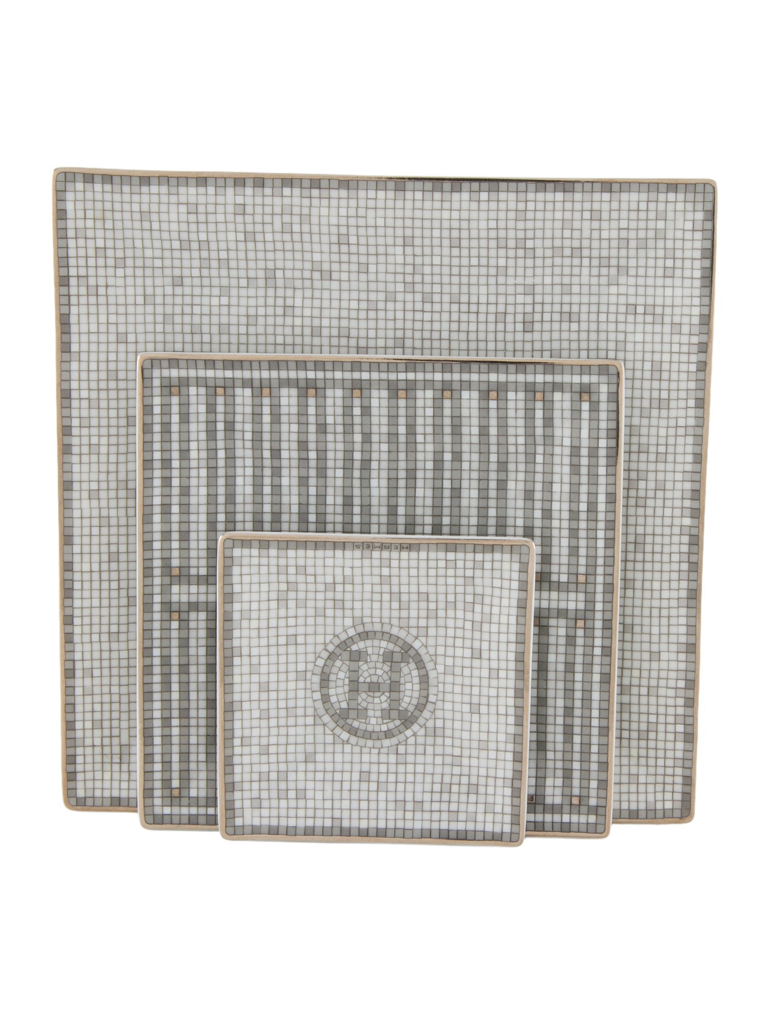 Hermès 3-Piece Mosaique au 24 Square Plate Set