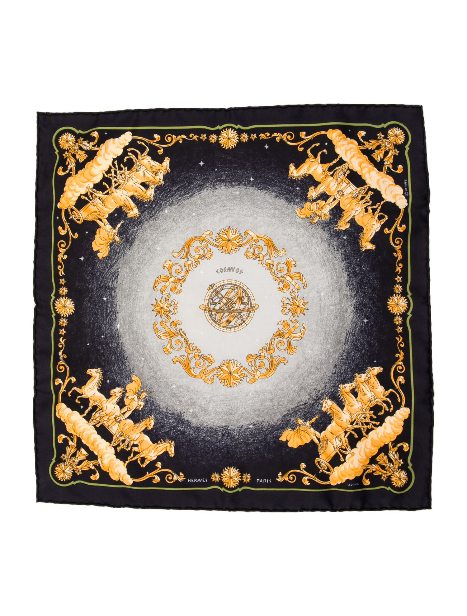 Hermès Cosmos Pocket Square Silk Scarf