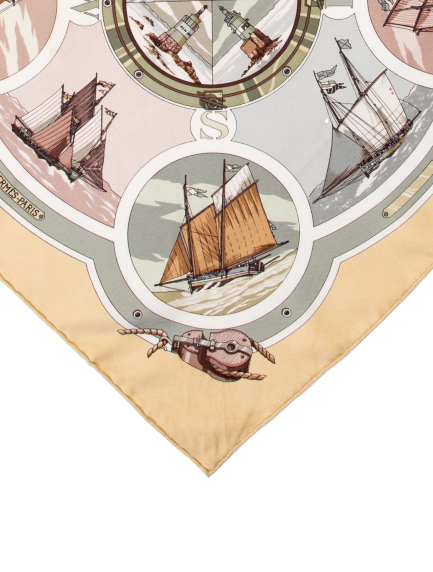 Hermès Belles Amures Pocket Square Silk Scarf