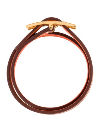 Hermès Leather Behapi Double Tour Wrap Bracelet