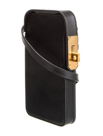 Hermès 2024 Tadelakt Noir Hac a Box Phone Case w/Strap