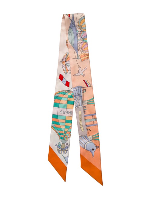 Hermès Les Folies du Ciel Silk Twilly Scarf