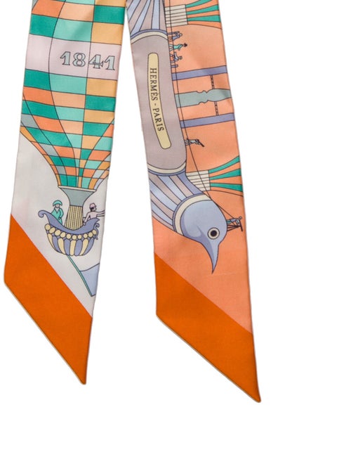 Hermès Les Folies du Ciel Silk Twilly Scarf