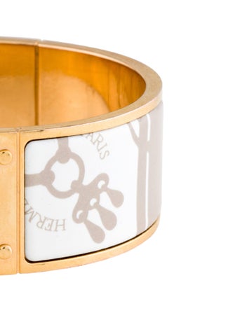 Hermès Enamel Wide Hinged Bracelet