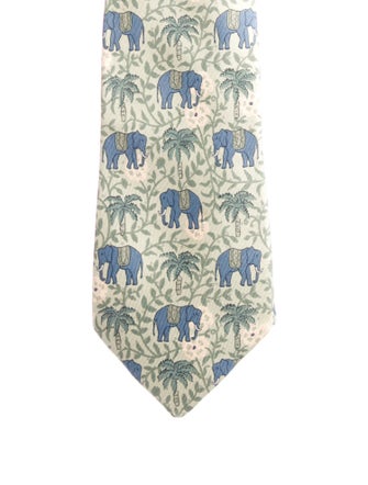 Hermès Pattern Print Silk Tie
