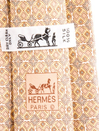 Hermès Pattern Print Silk Tie