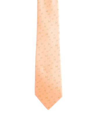 Hermès Pattern Print Silk Tie