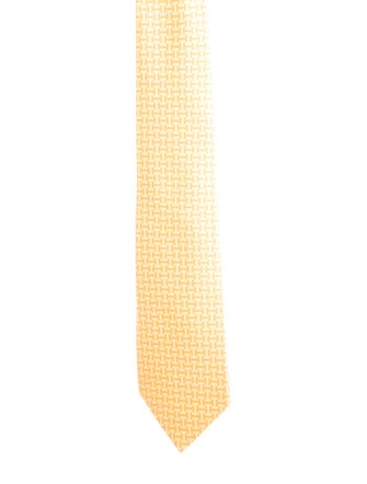 Hermès Pattern Print Silk Tie