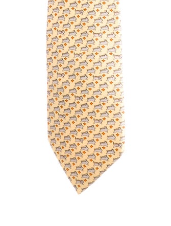 Hermès Pattern Print Silk Tie