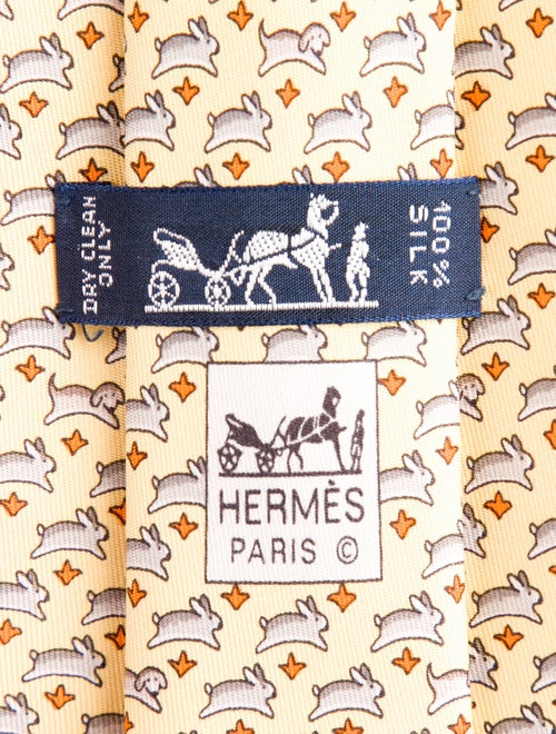 Hermès Pattern Print Silk Tie