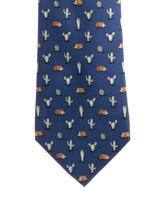 Hermès Pattern Print Silk Tie