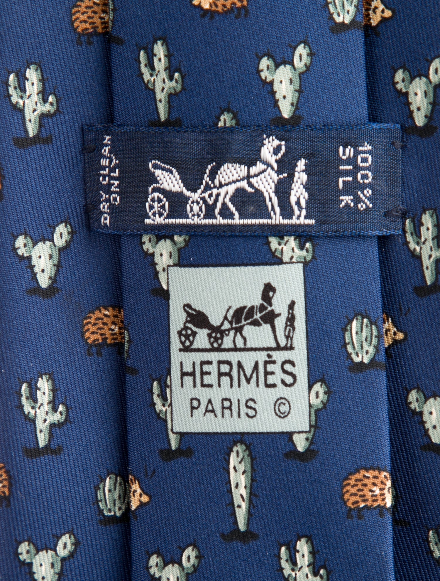 Hermès Pattern Print Silk Tie