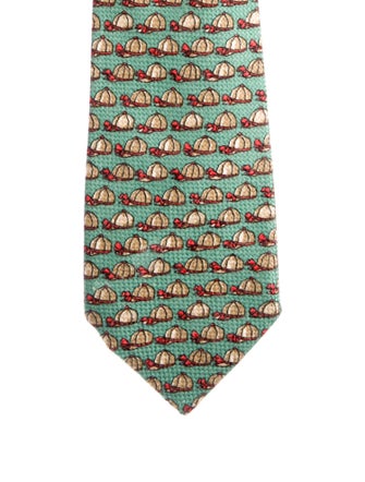 Hermès Pattern Print Silk Tie