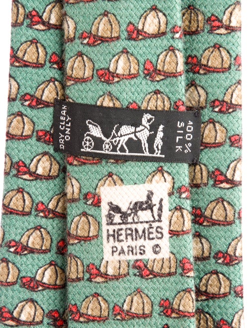 Hermès Pattern Print Silk Tie