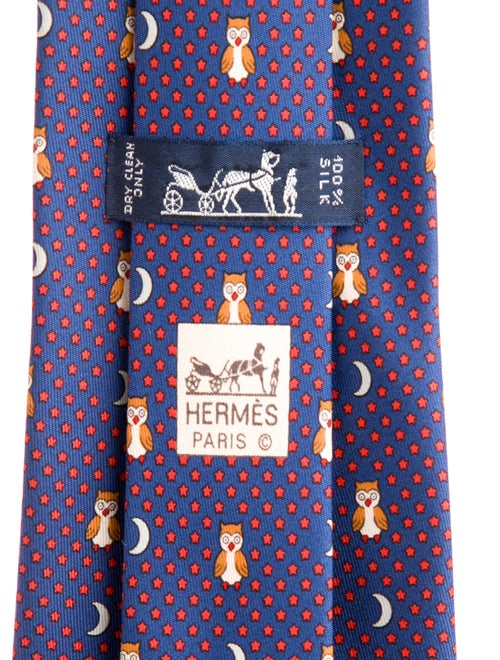 Hermès Pattern Print Silk Tie