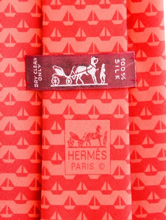 Hermès Pattern Print Silk Tie