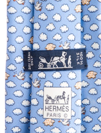 Hermès Pattern Print Silk Tie