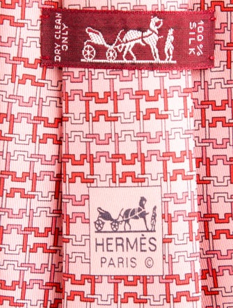 Hermès Pattern Print Silk Tie