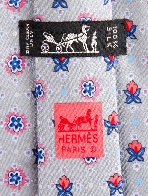 Hermès Pattern Print Silk Tie