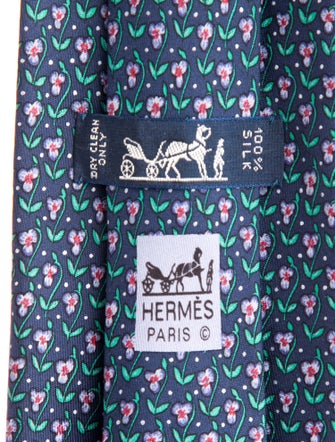 Hermès Pattern Print Silk Tie