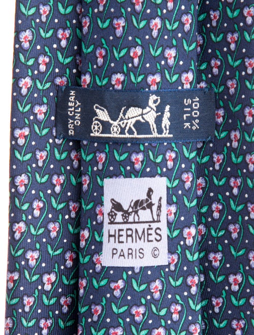 Hermès Pattern Print Silk Tie