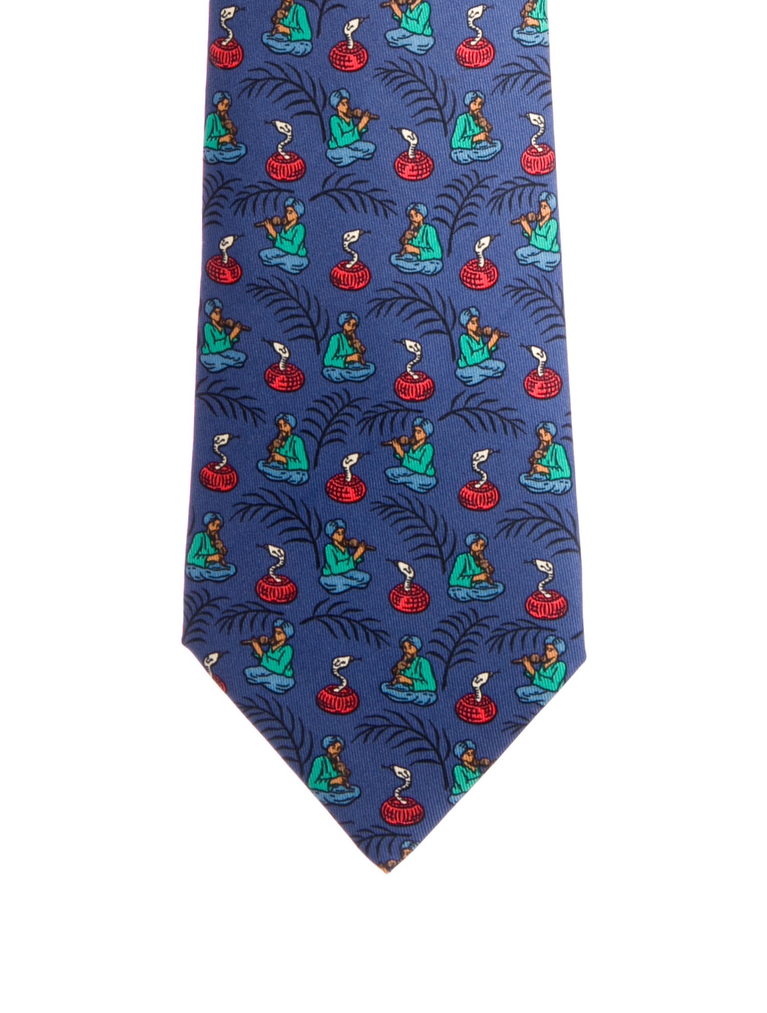Hermès Pattern Print Silk Tie