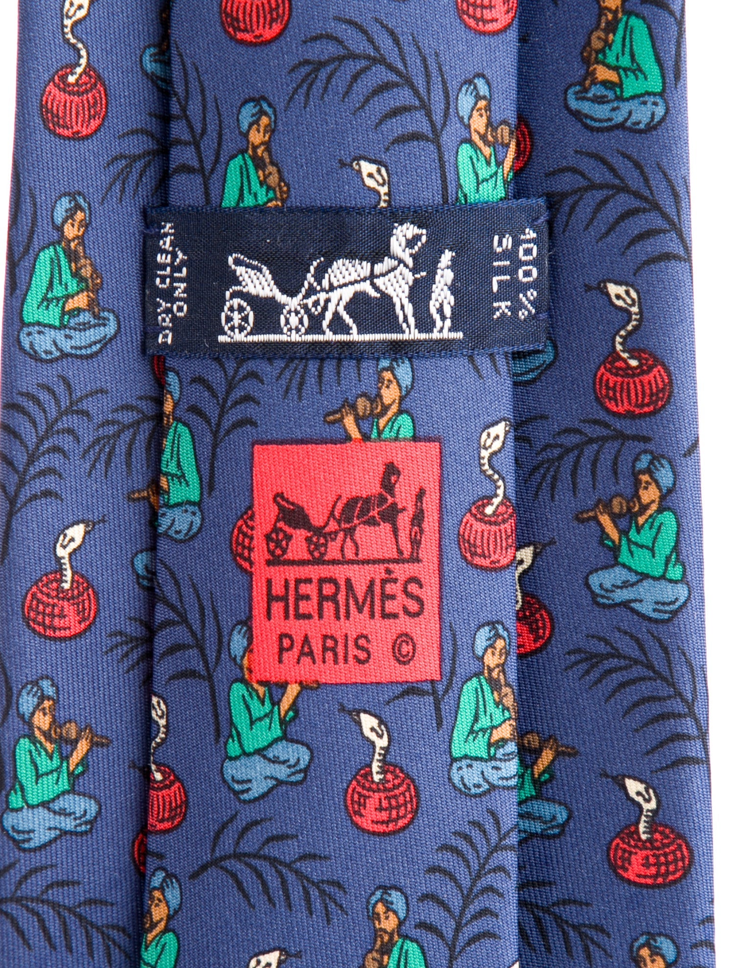 Hermès Pattern Print Silk Tie