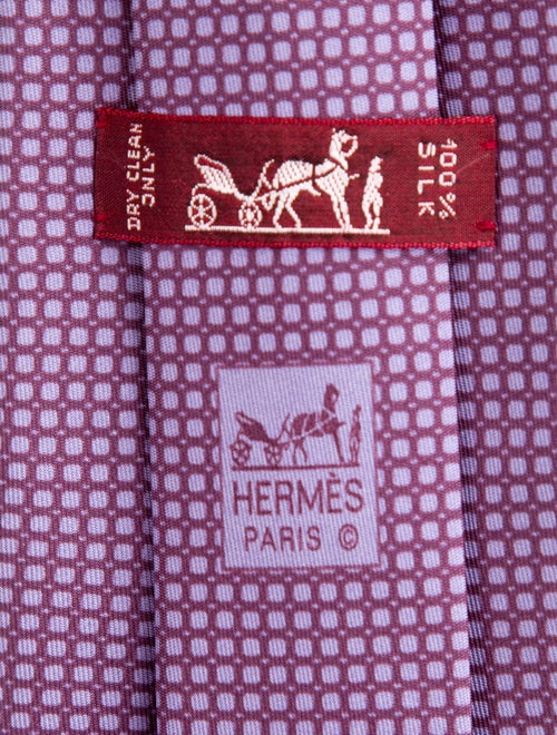 Hermès Pattern Print Silk Tie