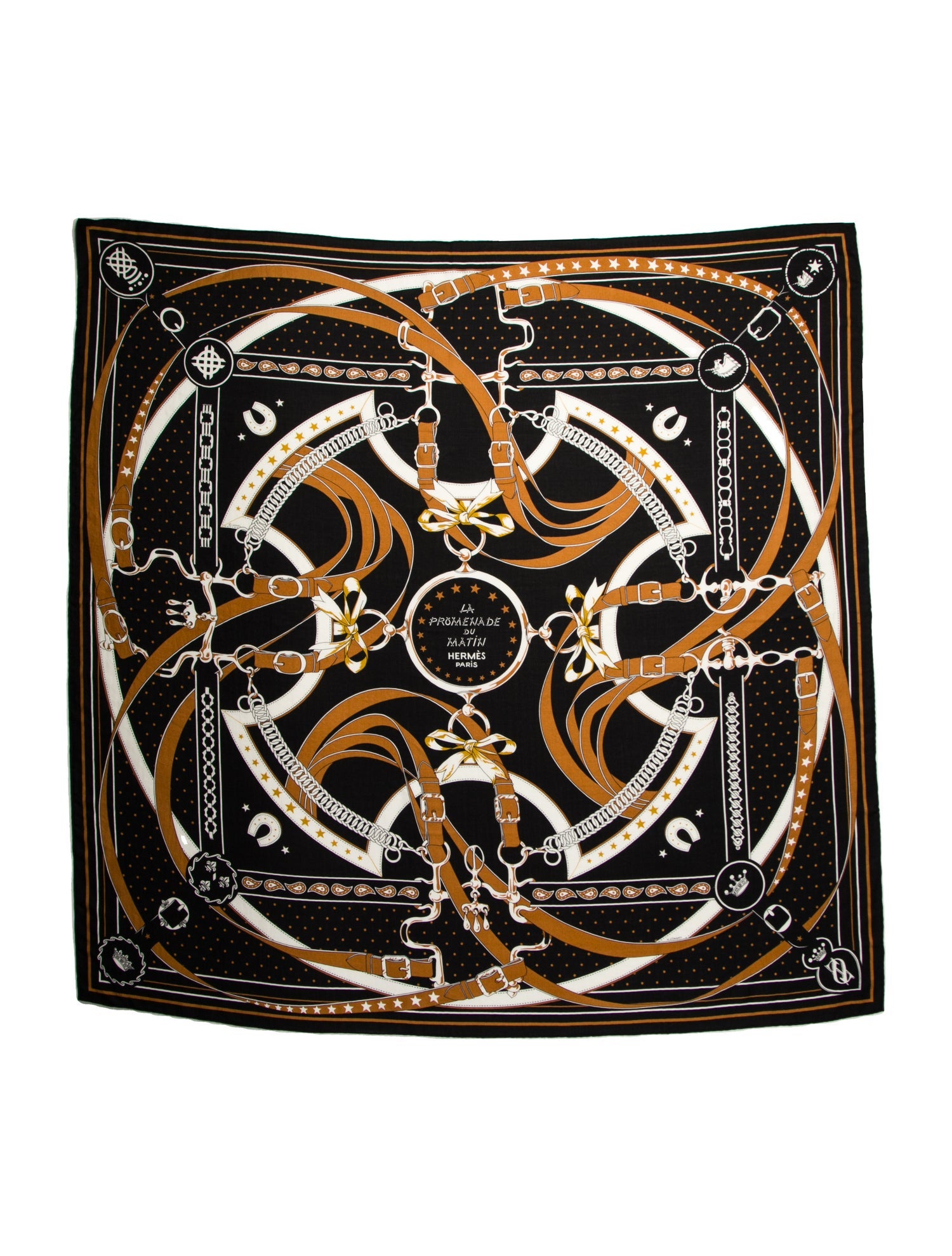 Hermès La Promenade du Matin Bandana Cashmere Shawl