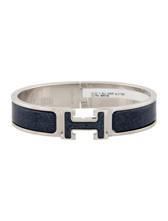 Hermès Clic H Glitter Bangle Bracelet