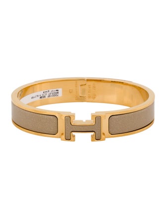 Hermès Clic H Glitter Bangle Bracelet