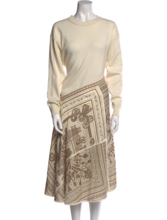 Hermès Printed Midi Length Dress