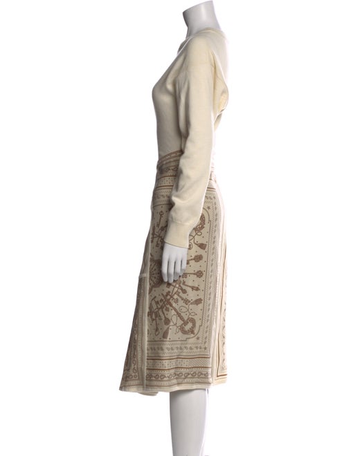 Hermès Printed Midi Length Dress