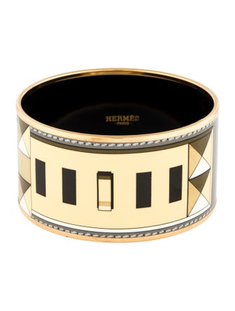 Hermès Extra Wide Enamel Bangle Bracelet