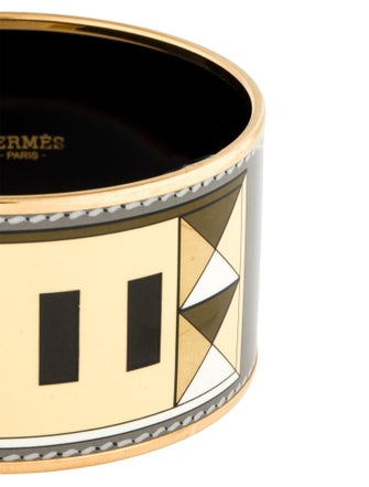 Hermès Extra Wide Enamel Bangle Bracelet