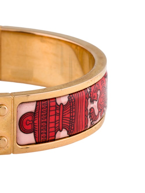 Hermès Enamel Narrow Hinged Bracelet